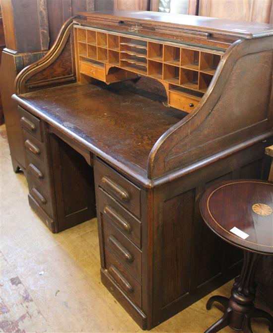 Oak roll top desk